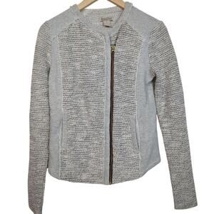 Lucky Brand Asymmetric‎ Zip Front Jacket Gray Metallic Small